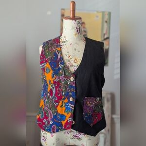 Bedel vintage Colorful Paisley and Black Vest